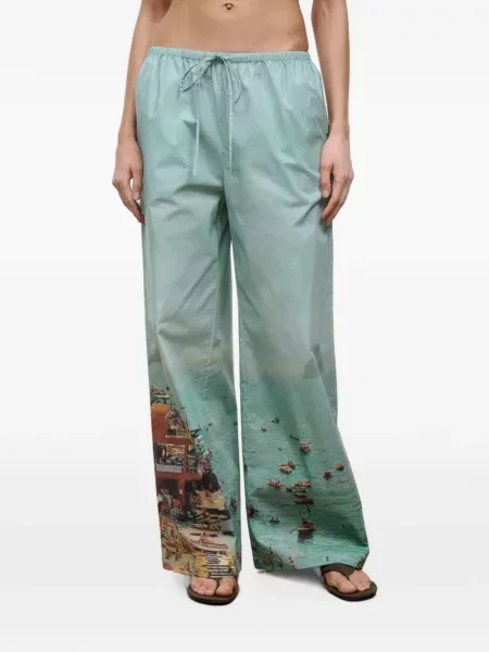 Pantaloni Staud cu imagine albastru