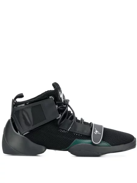 Sneakerși Giuseppe Zanotti cu bretele cu autograf negru