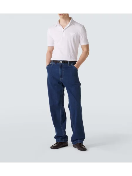 Tricou polo Prada alb