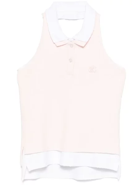 Top Alexander Wang cu gât halter roz