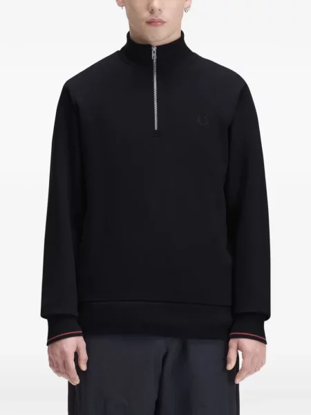 Hanorac cu fermoar Fred Perry cu broderie albastru