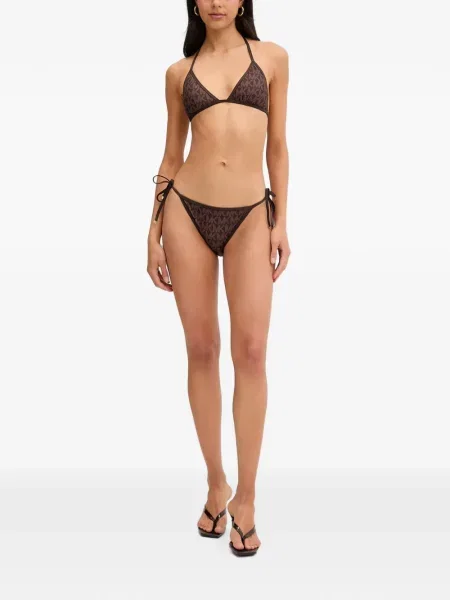 Reversibil costum de baie Michael Michael Kors cu autograf evazat negru