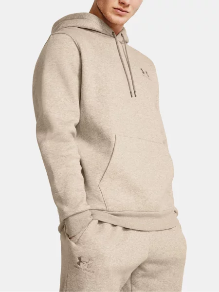 Pánska mikina Under Armour Essential Fleece Hoodie timberwolf taupe light hthr/timberwolf taupe béžová