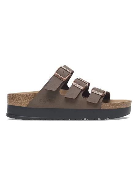 Birkenstock Florida III PAP Flex Platform Birko-Flor Birkibuc Narrow Fit Kobiety Sandały Birkenstock Size: brązowy