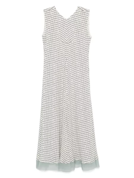 Rochie midi Fendi de mătase până la genunchi de costum alb