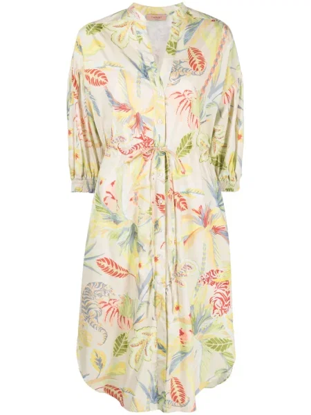 Rochie tip cămașă Twinset cu model floral cu imagine de costum