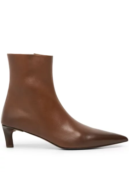 Botine Marsell din piele cu vârf ascuţit maro