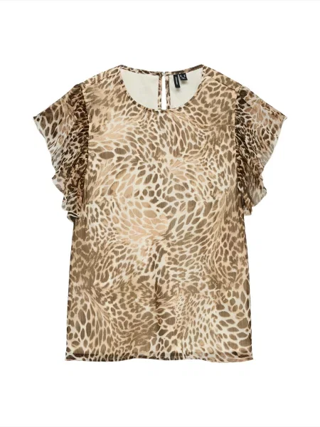 VERO MODA Bluză VMSMILLA deschis / închis maro