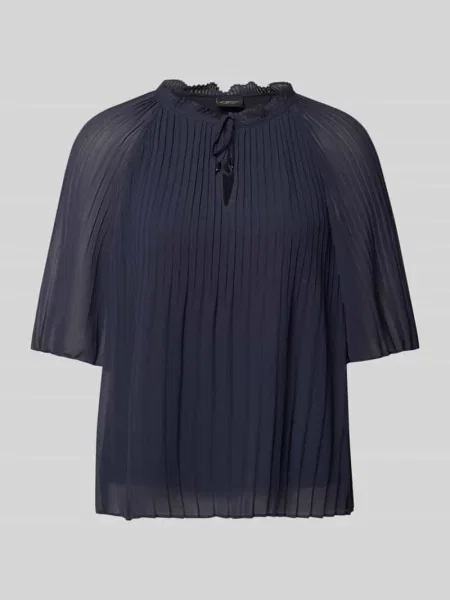 Bluzka w stylu koszuli o kroju regular fit w plisowanym wyglądzie S.oliver Black Label czarna