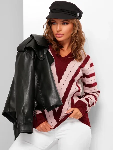 Джемпер MarSe вовна/поліестер бордовий