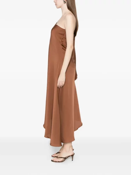 Sukienka Silk95five asymetryczna garniturowa brązowa