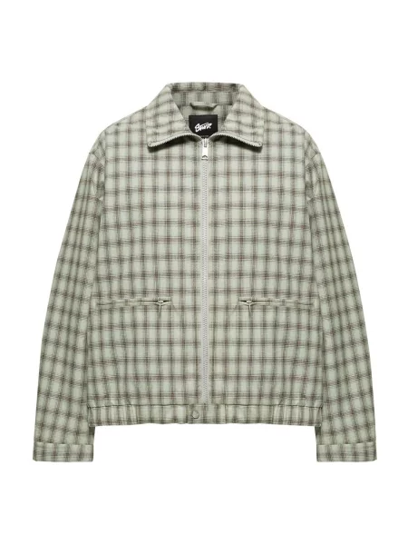 Pull&Bear Přechodná bunda hnědá / světle zelená