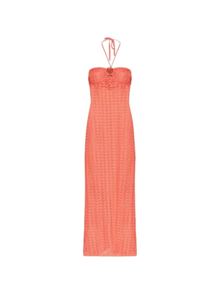 Rochie maxi Melissa Odabash cu gât halter de costum portocaliu