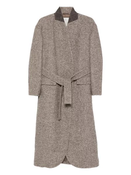 Палто Brunello Cucinelli от туид кафяво