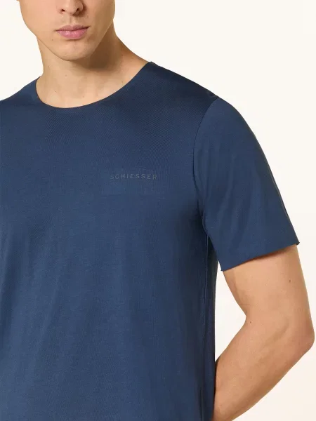 Schiesser Krátké Pyžamo Modern Bonded modrá