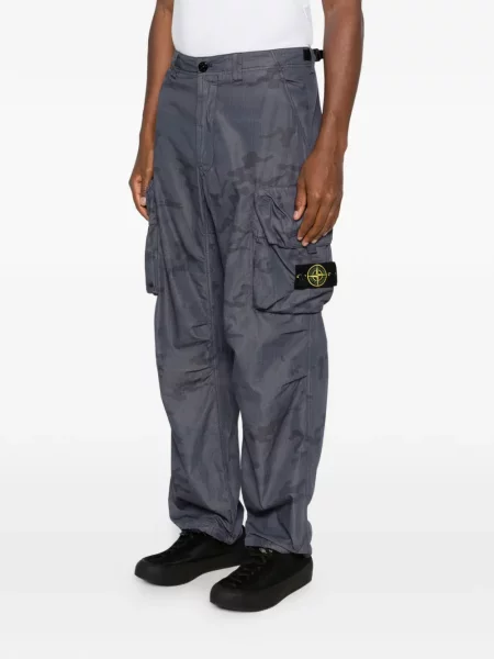 Παντελόνι cargo Stone Island με σχέδιο παραλλαγής μπλε