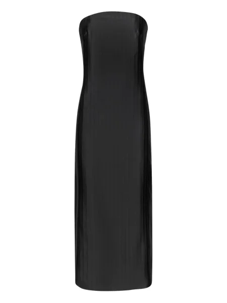Rochie midi Loulou De Saison cu dungi până la genunchi de costum negru