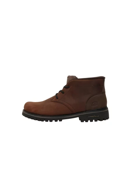 SKECHERS Bocanci cu șireturi QUINTERO închis maro