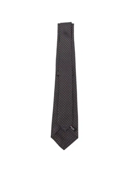 Cravată Kiton cu imprimeu geometric albastru