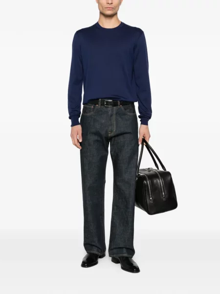 Pulover Tom Ford cu decolteu rotund lung albastru