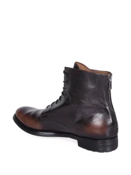 Botine Officine Creative cu șireturi din piele maro