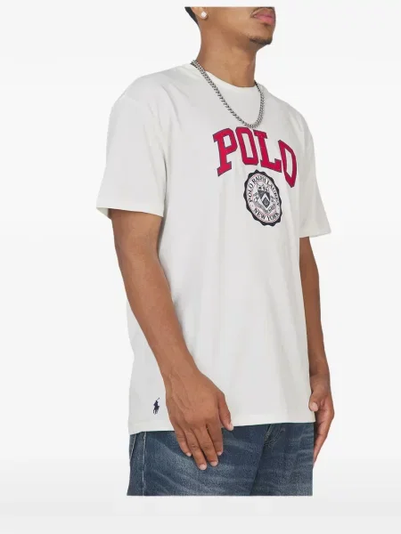 Pulover Polo Ralph Lauren cu imagine din jerseu alb