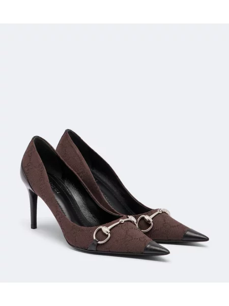 Pantofi cu toc Gucci din piele maro