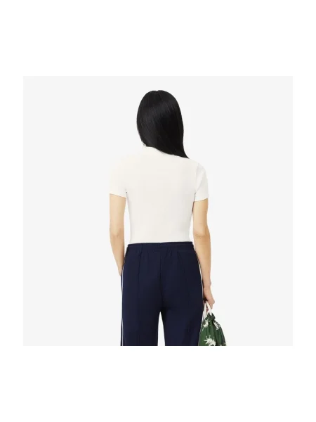 Gulerat tricou polo Lacoste alb