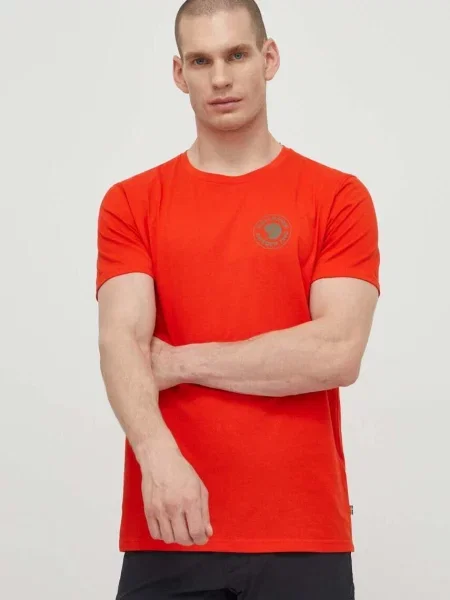 Футболка Fjallraven Logo T-shirt з принтом помаранчевий
