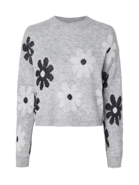 ONLY Pulover ONLFREESIA gri amestecat / negru alb