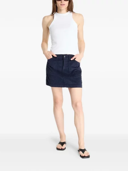 Fusta mini Roxy de catifea cord albastru