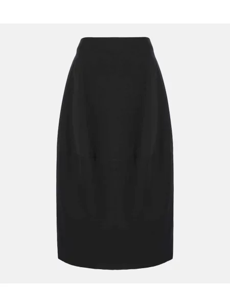 Spódnica midi Fforme wełniana do kolan czarna