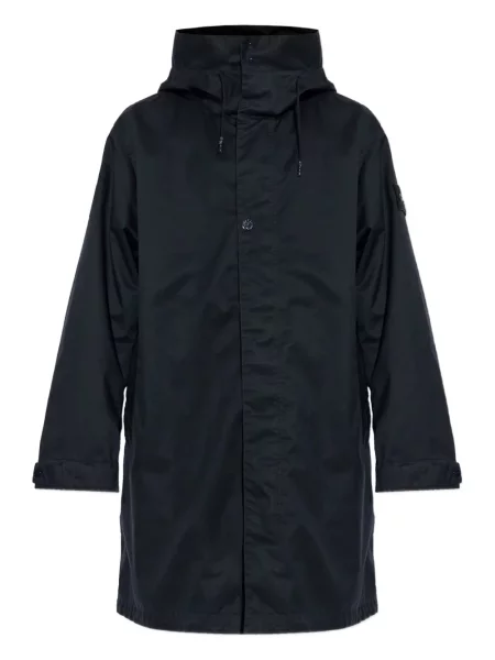 Палто Stone Island с качулка камъни синьо