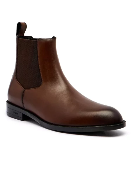 BOSS BLACK De piele ghete chelsea Tayil_Cheb_bu negru