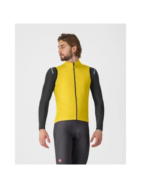 Kamizelka przeciwwiatrowa Castelli Perfetto Air Rosso Corsa mango M żółty