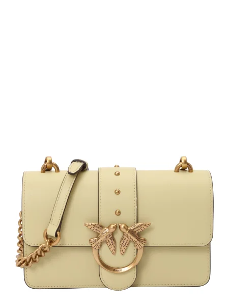 PINKO Geantă de umăr Love galben deschis bej