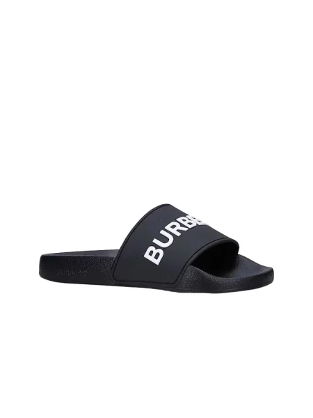 Klapki Burberry z logo czarne