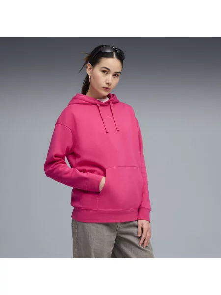 PUMA dzianinowa bluza z kapturem Essentials o luźnym kroju Odzież S różowy