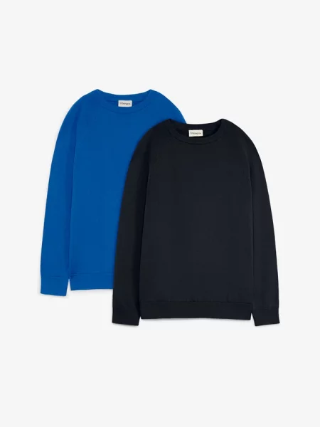 Sweter z cienkiej dzianiny z czystej bawełny zestaw 2 szt. niebieski