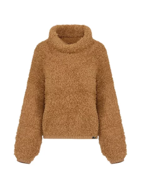 Pulover Elisabetta Franchi din fleece maro