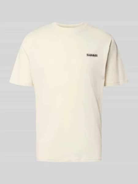 T-shirt z logo i okrągłym dekoltem Napapijri biała
