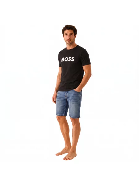 Tricou Boss Black cu autograf negru