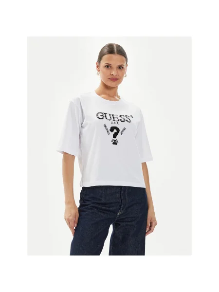 Guess Póló Aurelie Boxy Fit fehér
