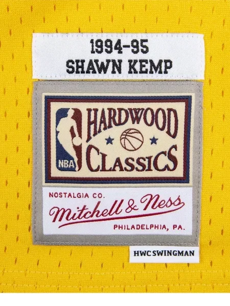 Cămașă Mitchell & Ness din jerseu galben