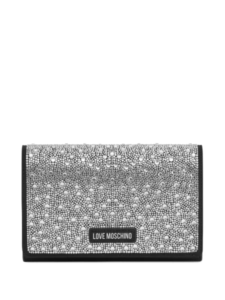 Geantă Love Moschino cu strasuri negru