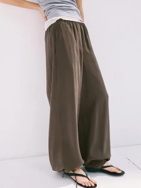 MANGO Nohavice VERA čokoládová