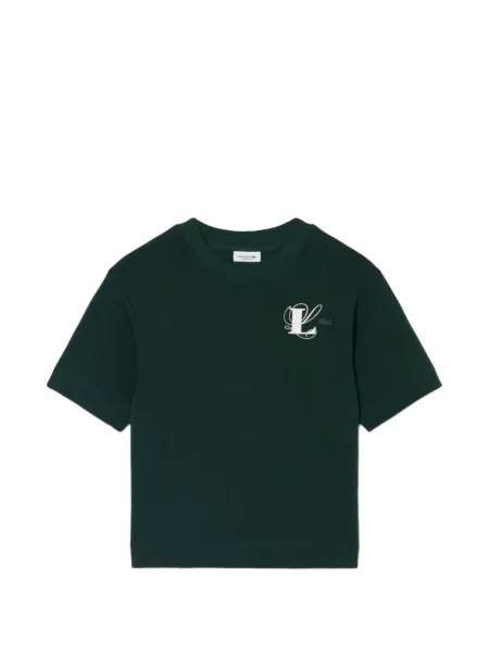 Tricou Lacoste cu broderie verde