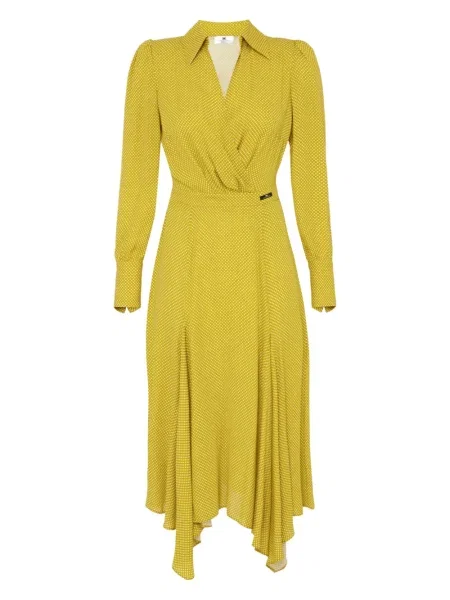Rochie Elisabetta Franchi cu buline cu imagine galben