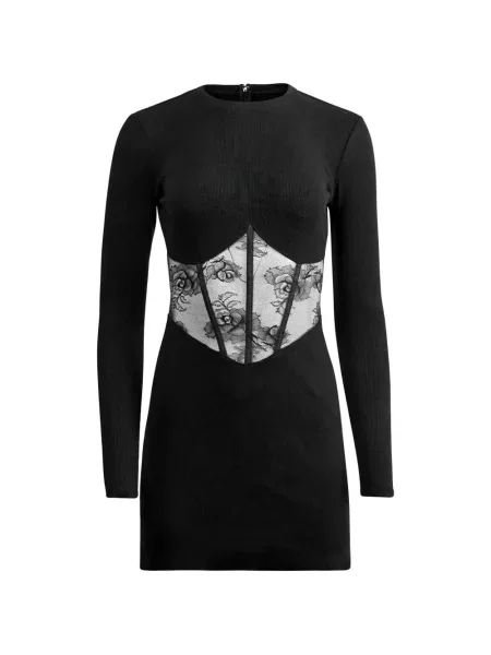 Rochie midi Fleur Du Mal din dantelă până la genunchi de costum negru