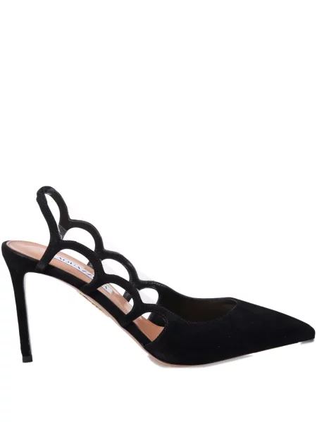 Pantofi cu toc Aquazzura slingback negru